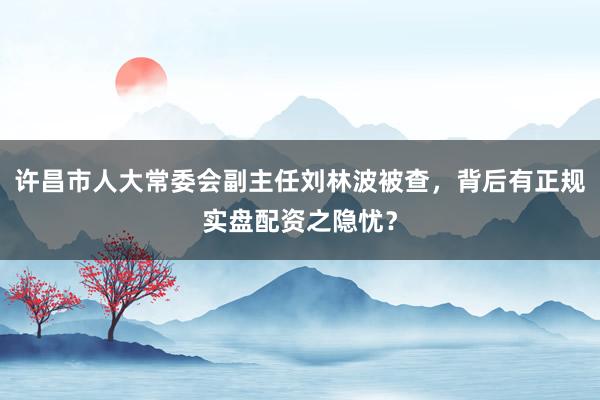 许昌市人大常委会副主任刘林波被查，背后有正规实盘配资之隐忧？