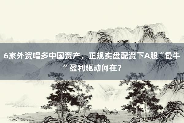 6家外资唱多中国资产，正规实盘配资下A股“慢牛”盈利驱动何在？