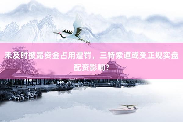 未及时披露资金占用遭罚，三特索道或受正规实盘配资影响？