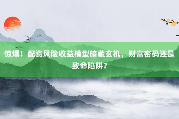 惊爆！配资风险收益模型暗藏玄机，财富密码还是致命陷阱？