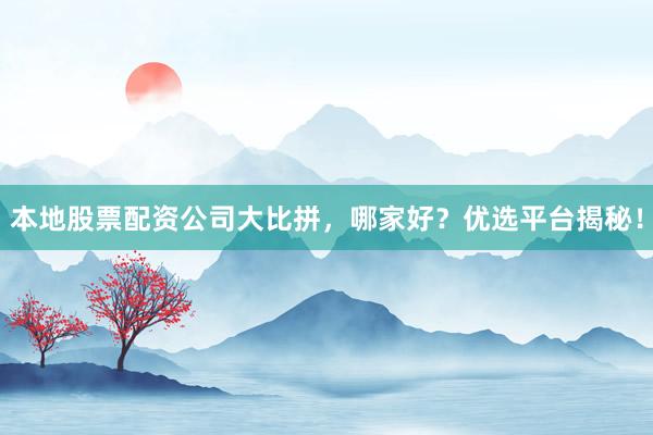 本地股票配资公司大比拼，哪家好？优选平台揭秘！